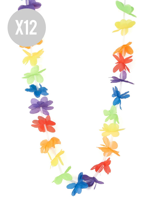 12er-Pack bunte Hawaii-Willkommensketten
