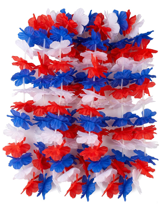 12er-Pack dreifarbige Frankreich-Fan-Blumenketten