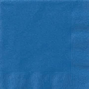 Serviettes en papier bleu royal pour fête avec bordure gaufrée