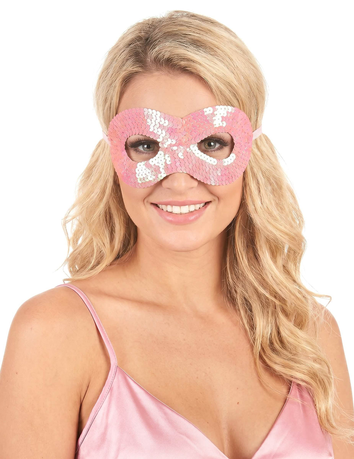 Augenmaske mit rosa Pailletten für Erwachsene