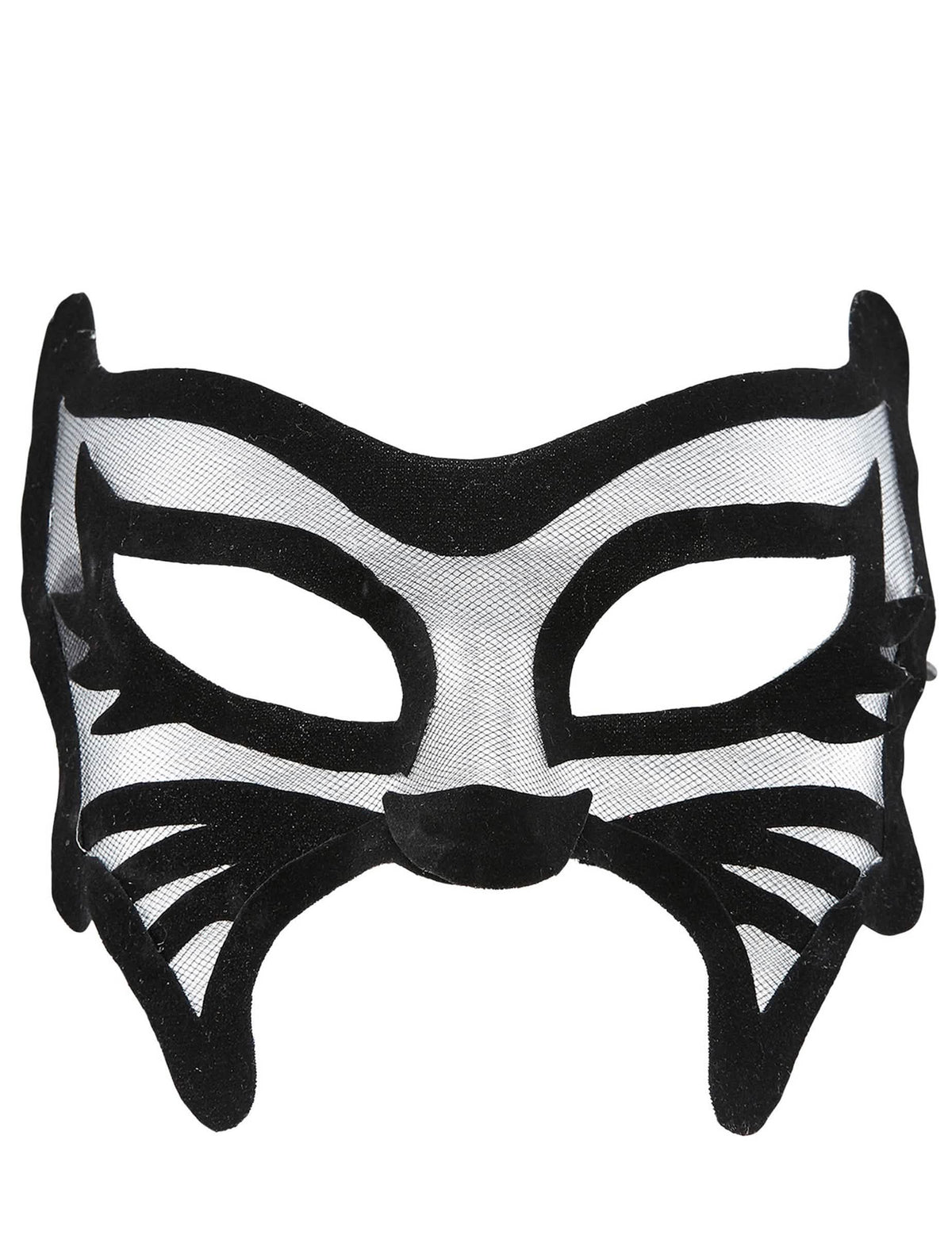 Détail de la résille du loup chat pour femme noir sexy