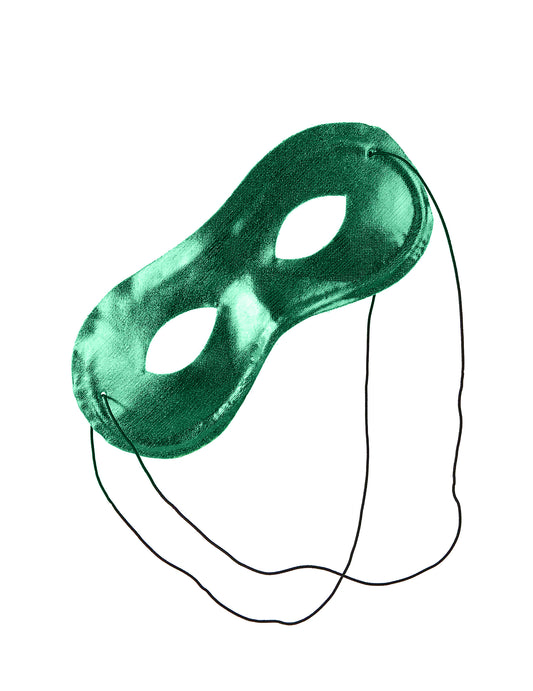 Metallische Halbmaske grün für Erwachsene
