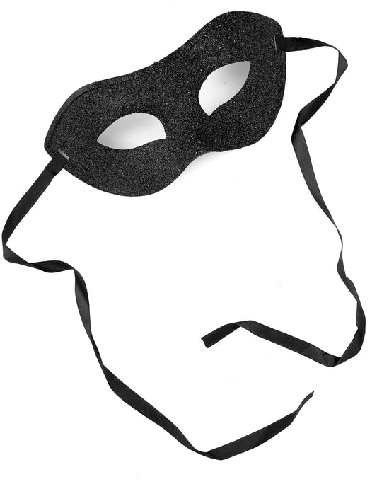 Halbmaske schwarz glänzend
