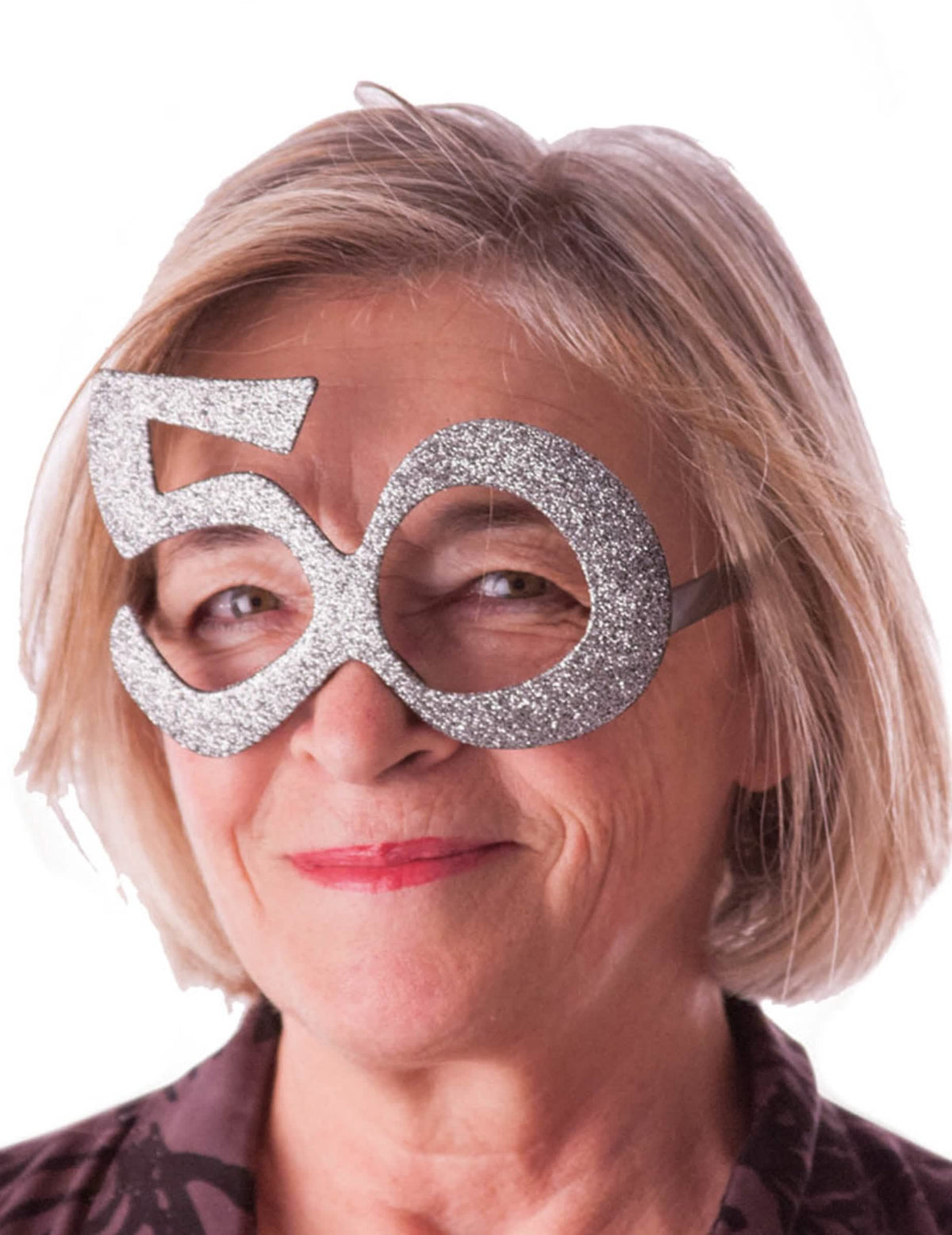 Lunettes 50 ans pour adulte argentées à paillettes