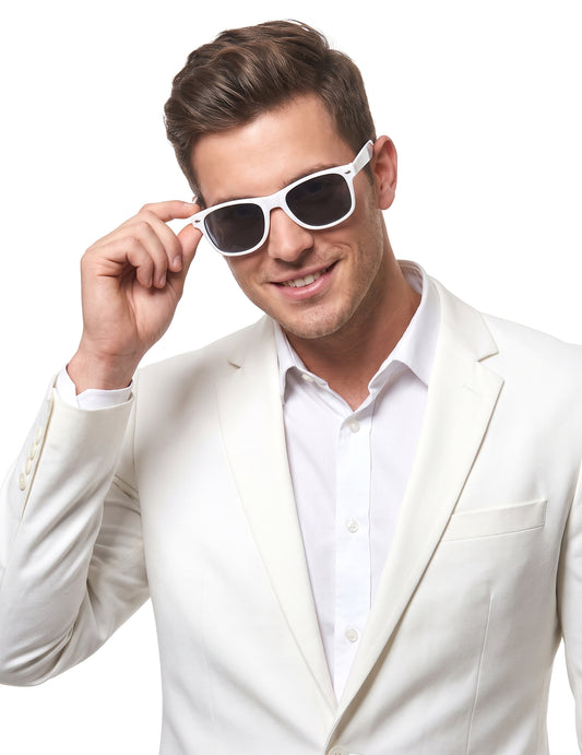Weiße Blues-Brille für Erwachsene