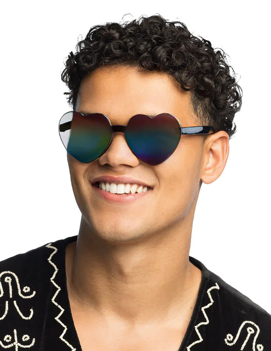 Herz-Brille Spiegeleffekt Accessoire für Erwachsene