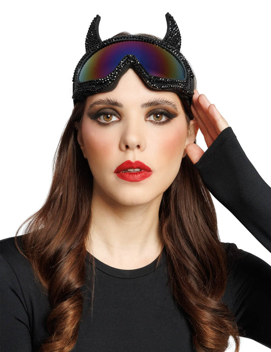 Teufelin Skibrille mit Strass schwarz für Damen & Herren
