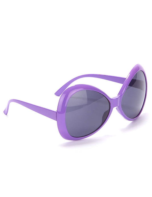 Lilafarbene Brille im Disco-Look der 70er