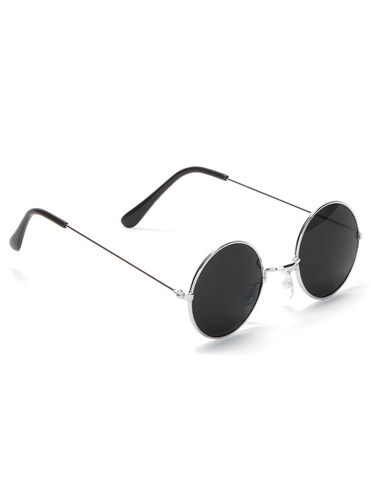 Schwarze runde Hippie-Brille für Erwachsene