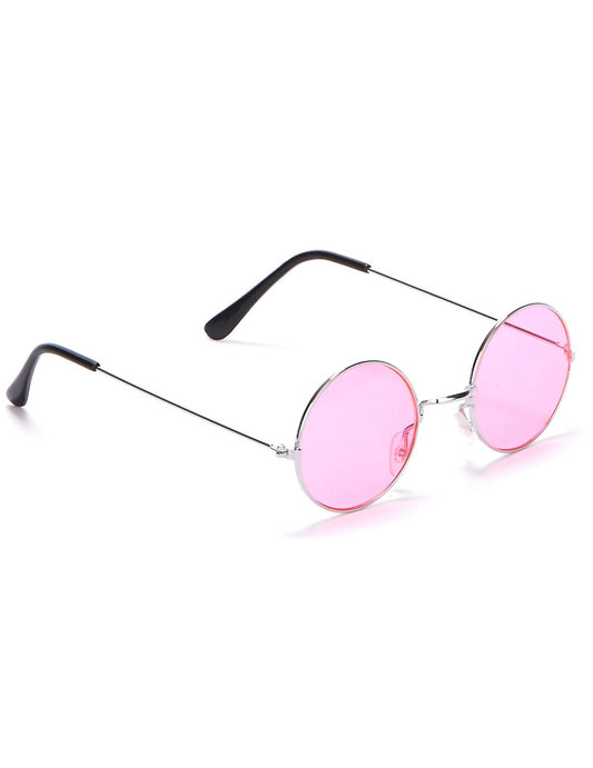 Rosa runde Hippie-Brille für Erwachsene
