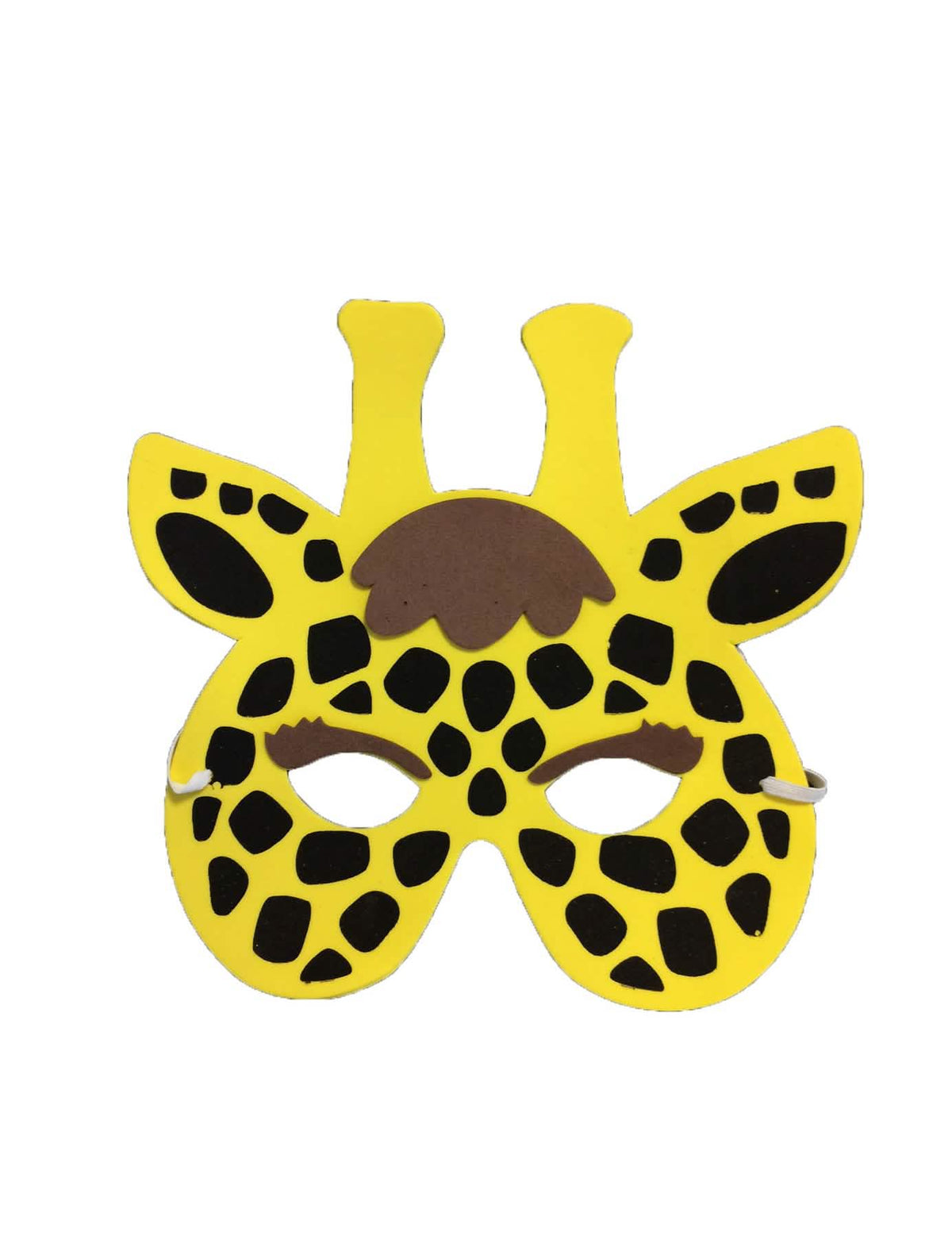 Masque girafe pour enfant jaune à taches noires et marron