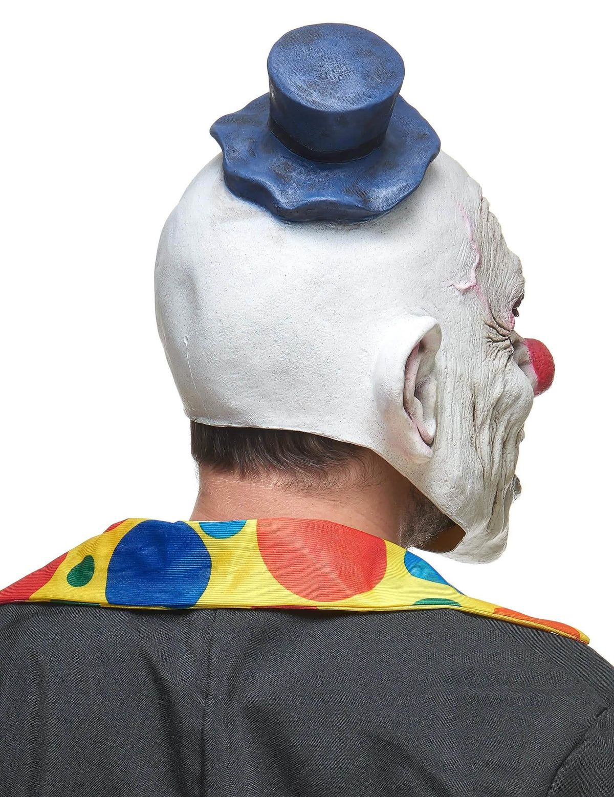 Rückansicht der hässlichen Latex-Clownmaske für Erwachsene
