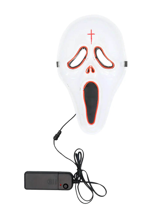 Leuchtende LED-Geistmaske Halloween für Erwachsene