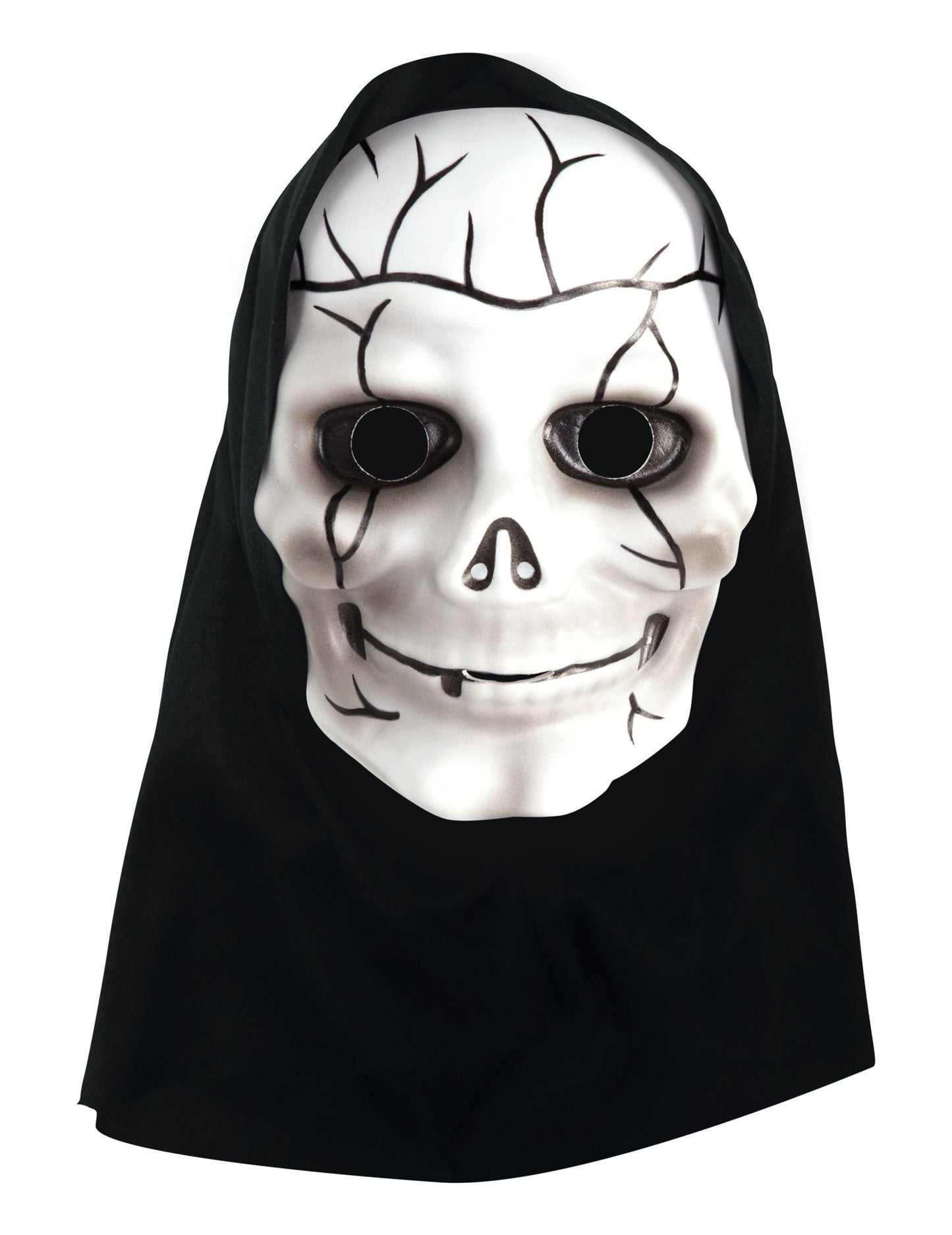 Gros plan sur les finitions du masque squelette avec cagoule pour enfant