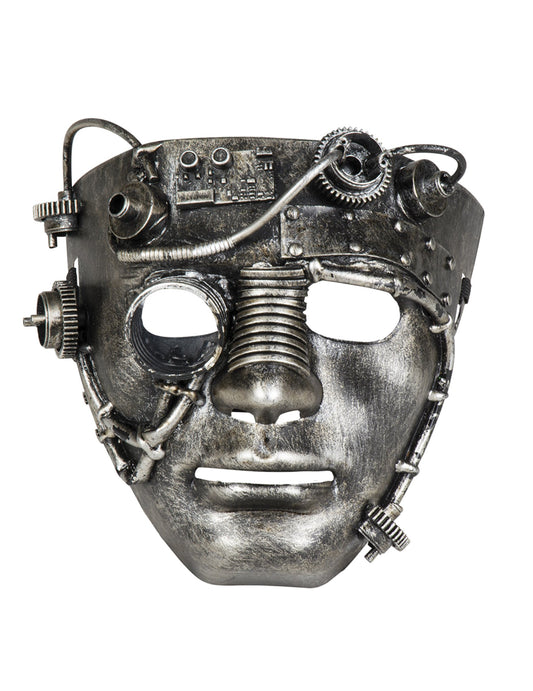 Frontansicht der Steampunk-Gesichtsmaske für Erwachsene