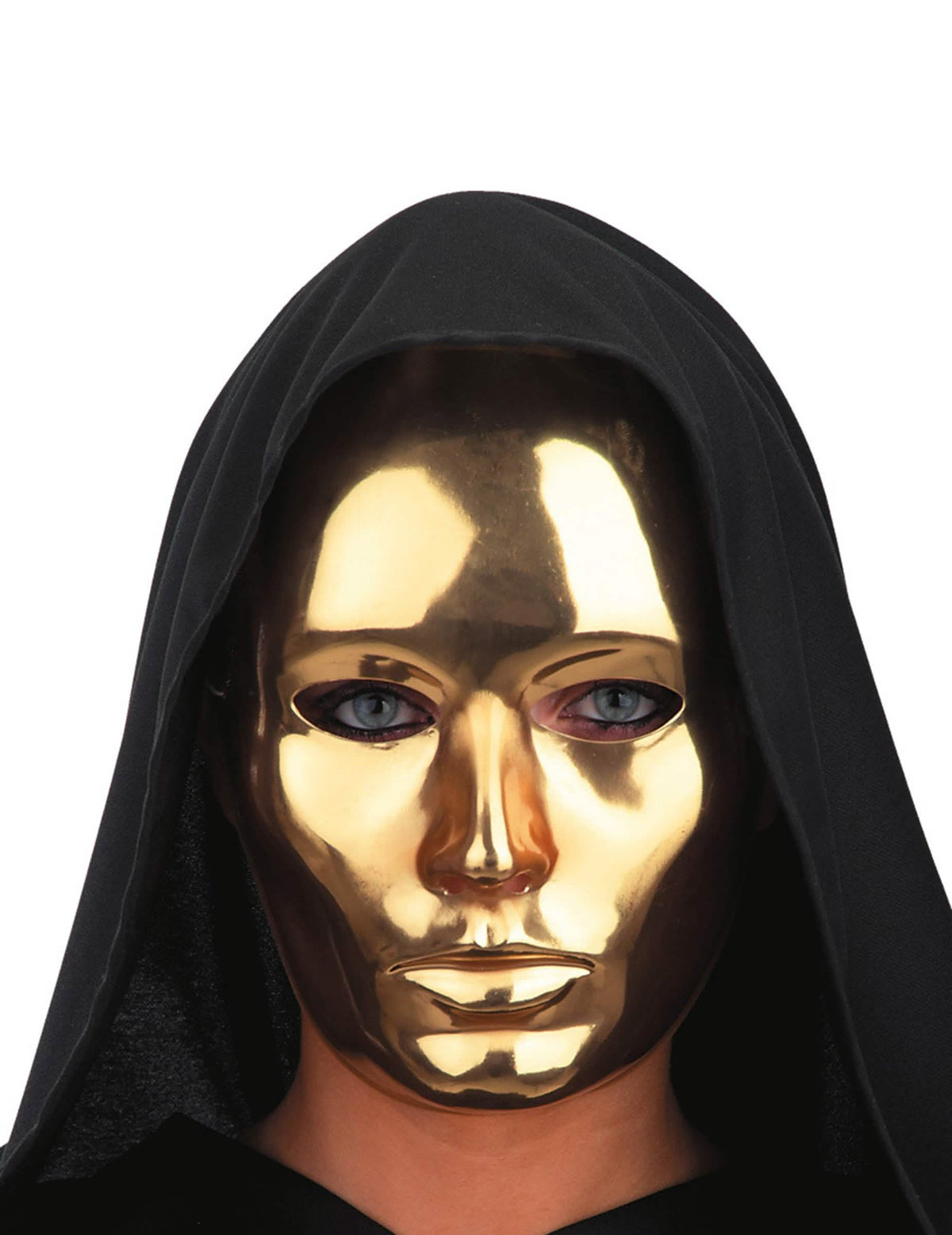 Masque visage pour adulte doré chromé