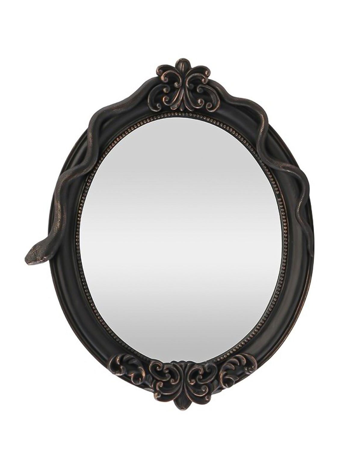 Halloween Spiegel Oval mit Schlange Schwarz 30x3x37 cm