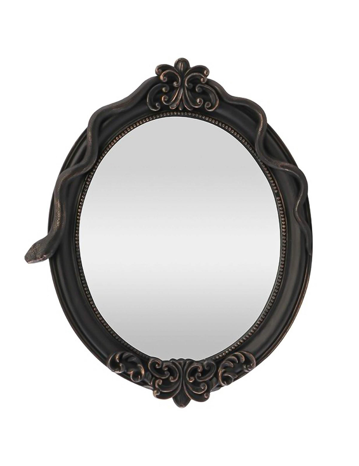 Halloween Spiegel Oval mit Schlange Schwarz 30x3x37 cm