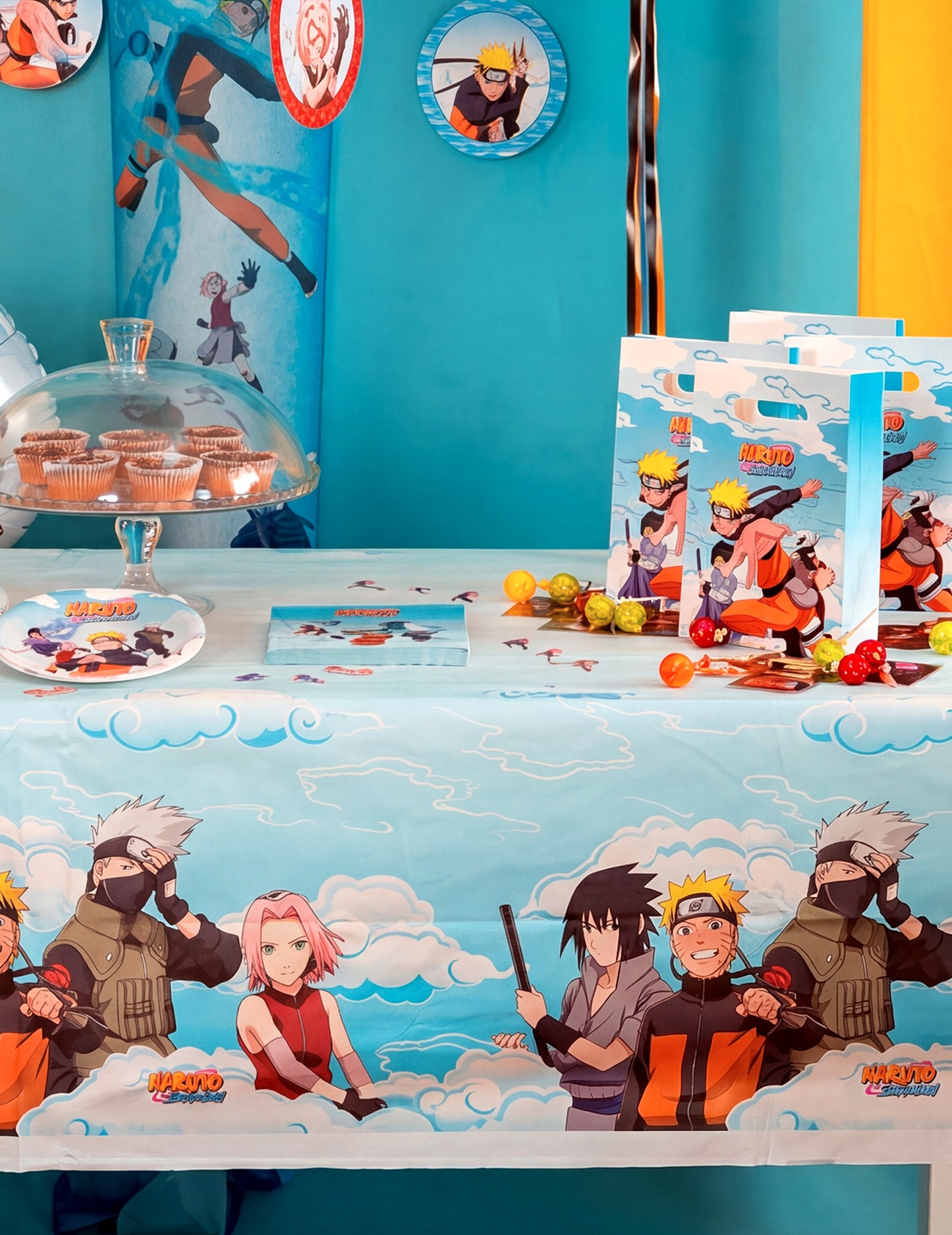 Recycelbare Papiertischdecke Naruto Shippuden™ 136 x 228 cm