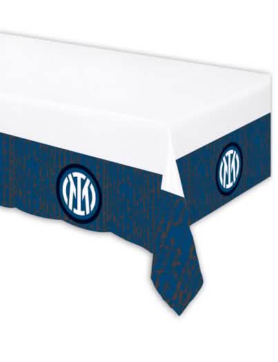 Tischdecke aus Papier von Inter Mailand in Blau und Weiß mit Logos