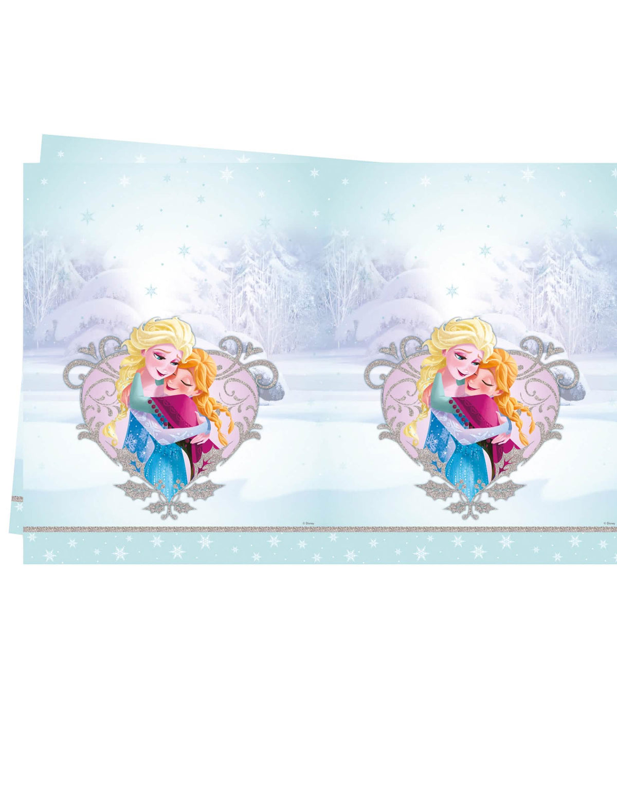 Nappe en plastique La Reine des Neiges Hiver pour enfant bleue avec Anna et Elsa