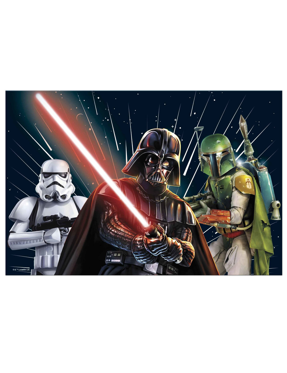 Nappe en plastique Star Wars Galaxy bleue avec Dark Vador et Stormtrooper
