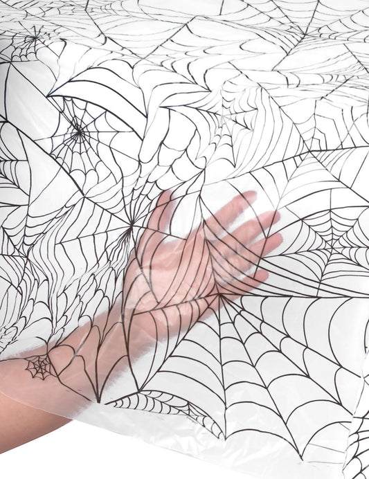 Detail der Transparenz der Spinnennetz Halloween Tischdecke