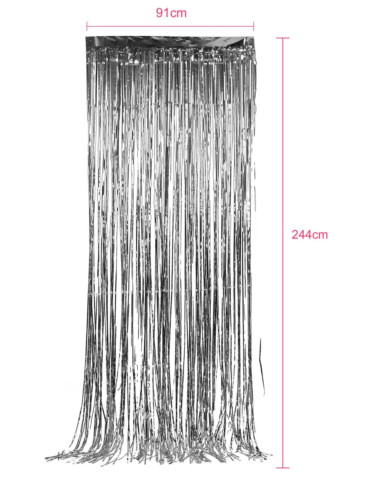 Abmessungen des 5er-Packs glitzernder Partygardinen
