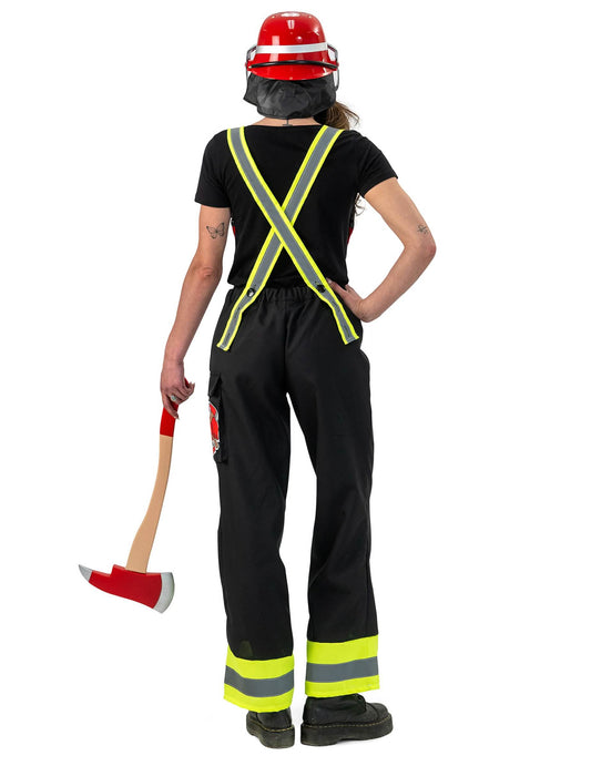 Schwarze Feuerwehrhose mit Hosenträgern für Damen