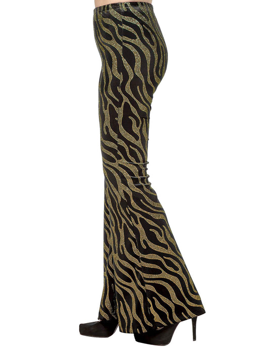 Pailletten-Hose für Damen gold-schwarz