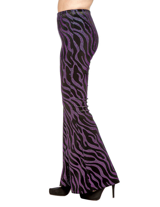 Festliche Damenhose mit rosa Paillettenwellen