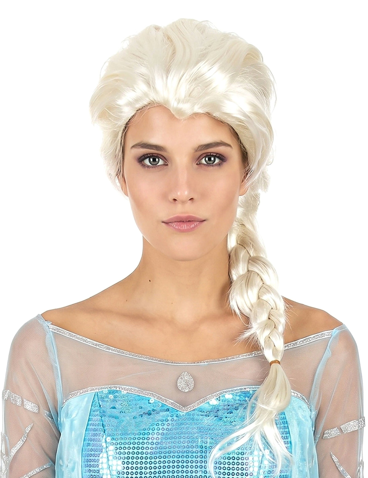 Blonde Perücke mit Zopf für Frauen