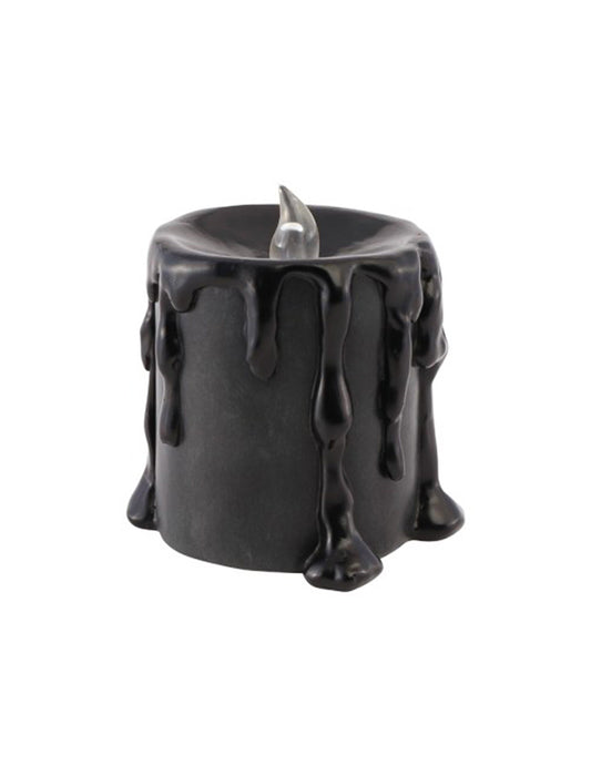 LED-Kerze Schwarz aus Resina 9,5 x 9 x 10 cm Halloween Dekoartikel