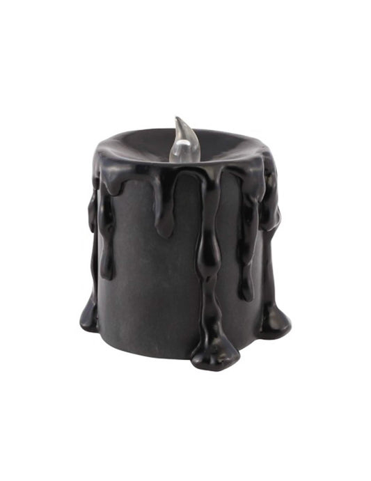 LED-Kerze Schwarz aus Resina 9,5 x 9 x 10 cm Halloween Dekoartikel