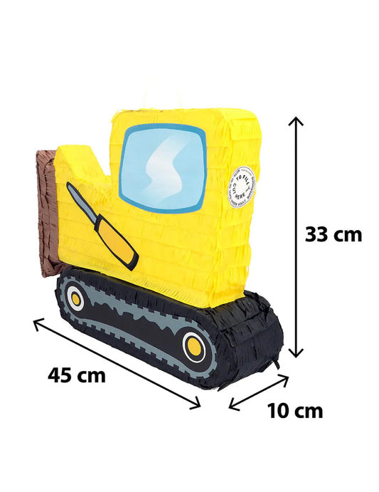 Baustellen-Bulldozer Piñata 45 cm