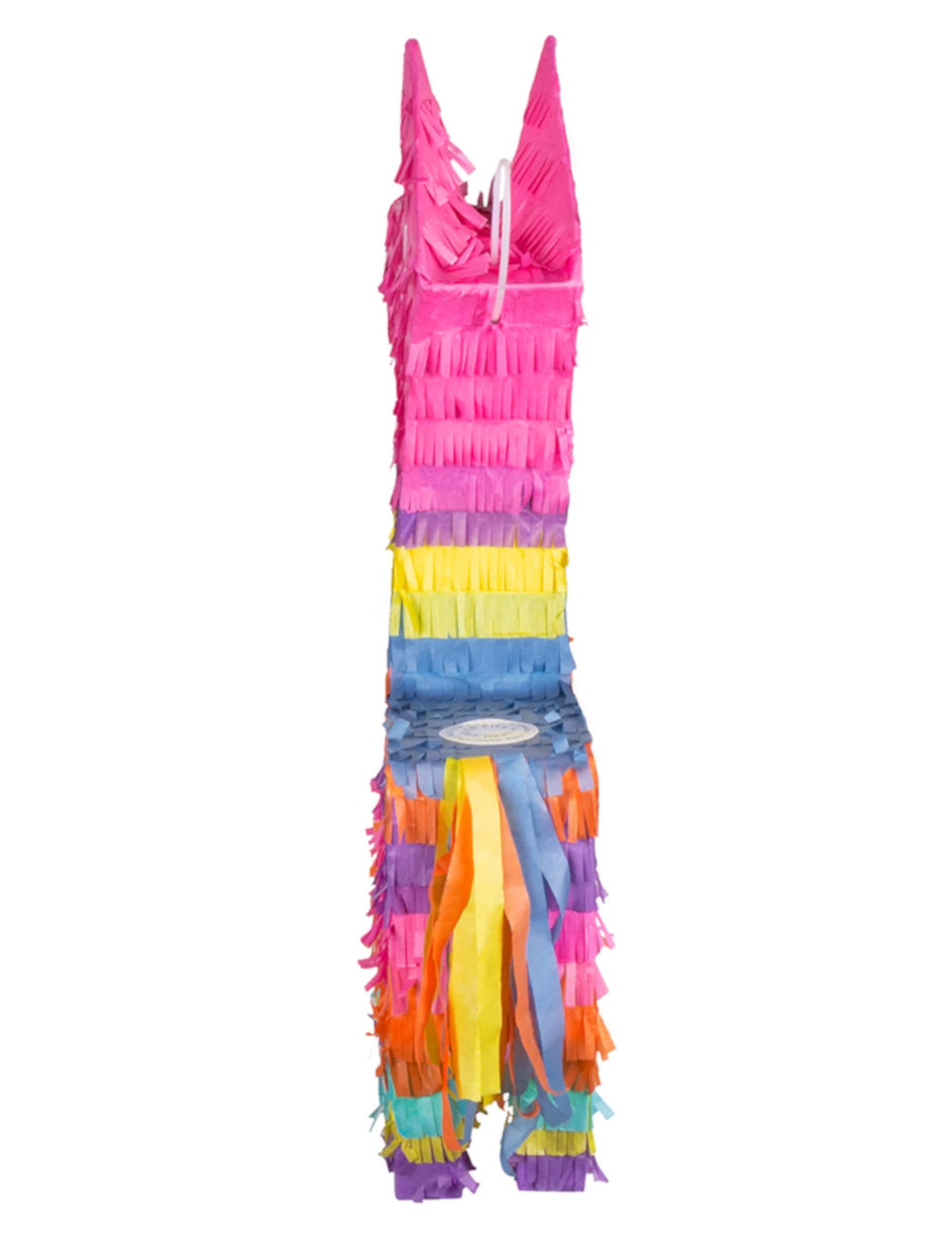 Vue de dos de la piñata lama multicolore