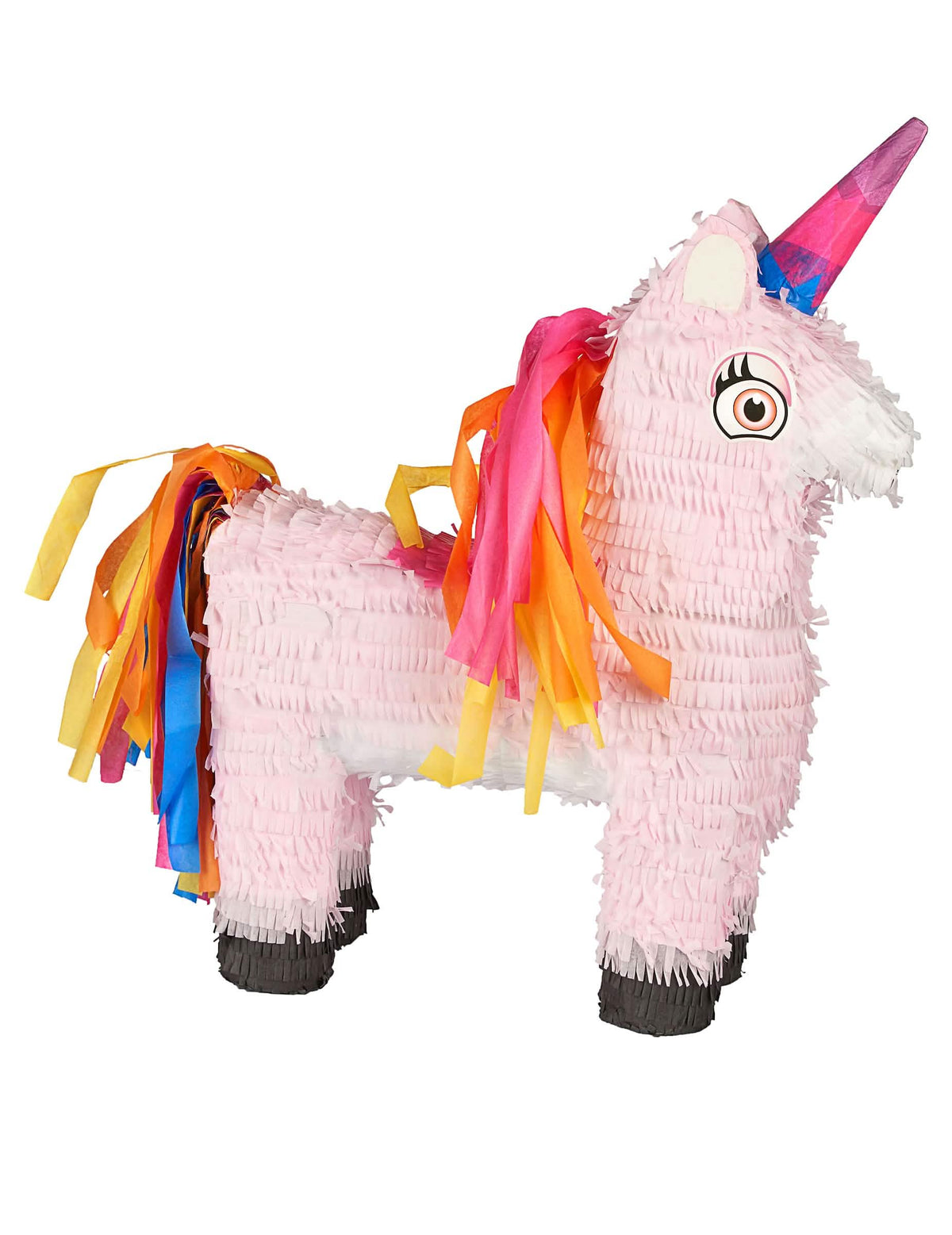Piñata Einhorn für Kinder Rosa, Pink mit mehrfarbiger Mähne und Schwanz