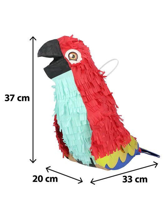 Bunte Piñata in Papageienform 37 cm