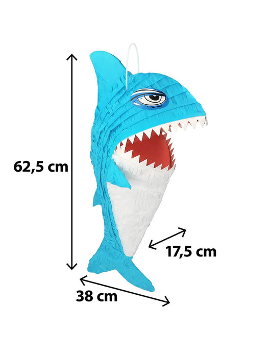 Piñata Hai blau-weiß 62 cm