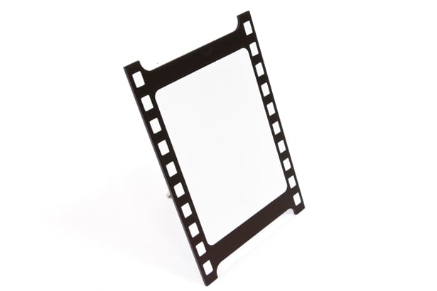Porte menu cinéma noir en bois bobine