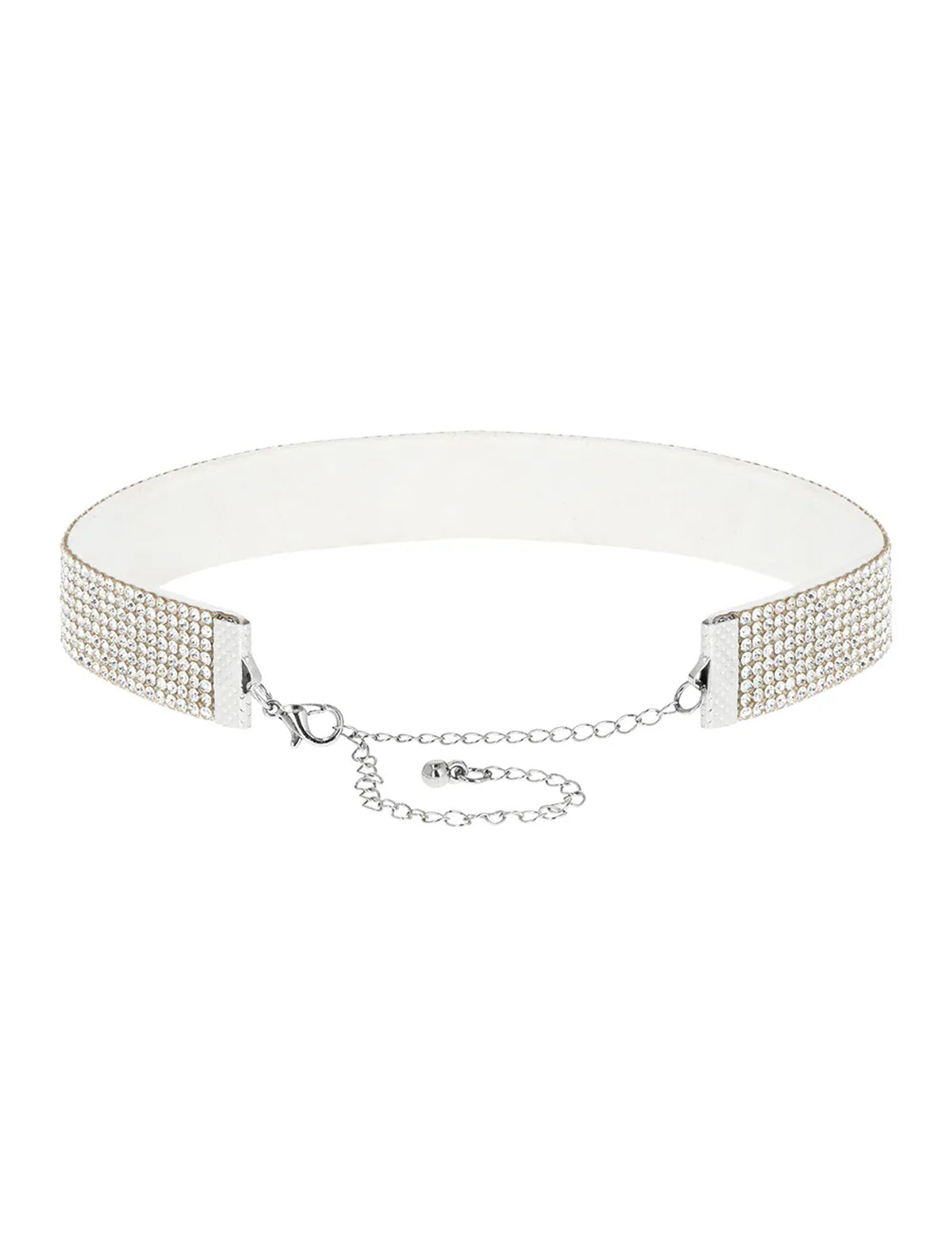 Elegantes weißes Strass-Halsband für Damen