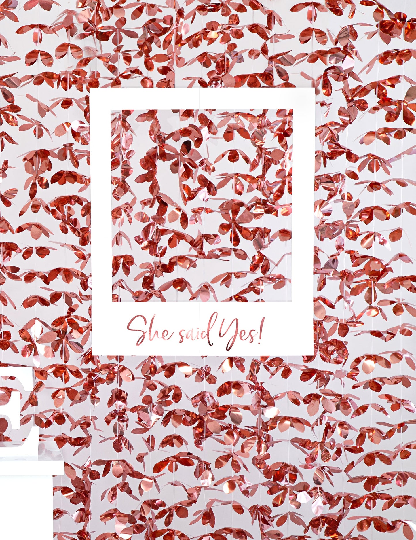 Cadre décoratif She said Yes! du rideau de fleurs aluminium pour fête