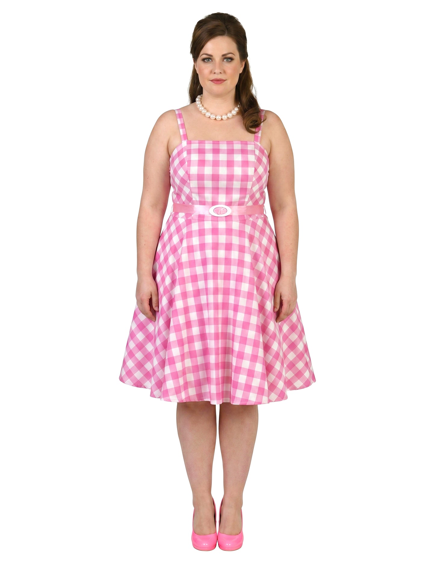 Robe poupée 50's vichy rose femme