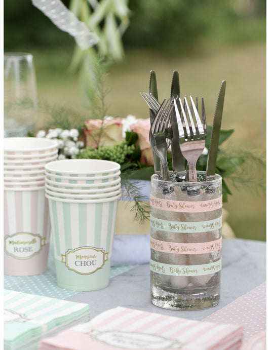 Mise en situation du ruban en coton adhésif baby shower