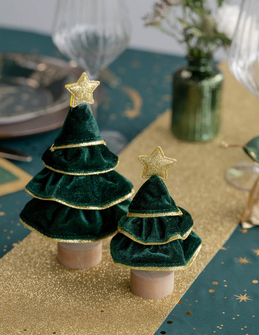 Deko-Tannenbaum mit Glitzer Tannengrün 10 x 18,5 cm