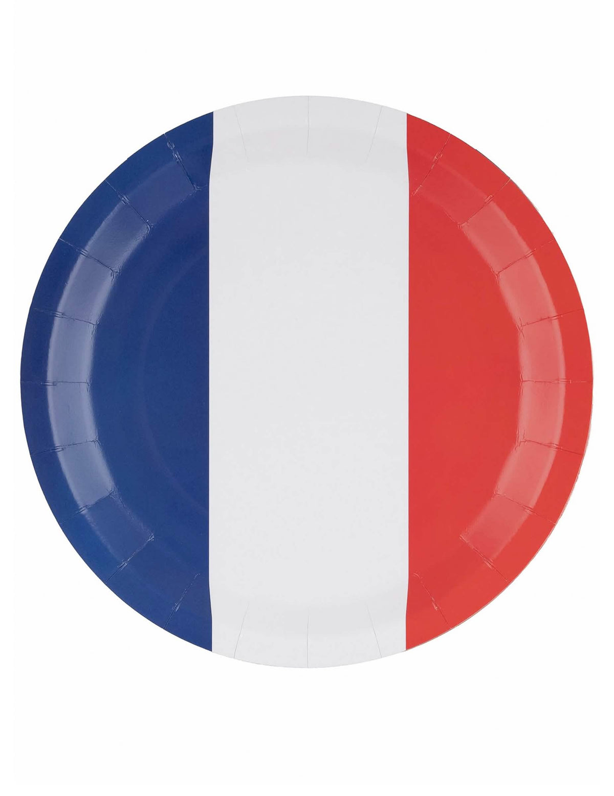 Pappteller in den französischen Nationalfarben aus dem Tischdeko-Set supporter Frankreich