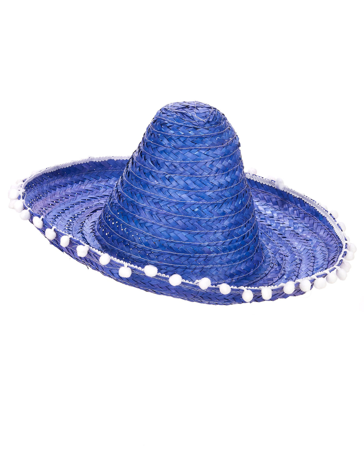 Blauer Sombrero mit Bommel für Erwachsene