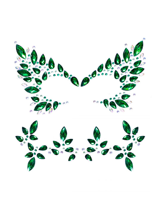 Gesichtsschmuck Strasssteine Grün
