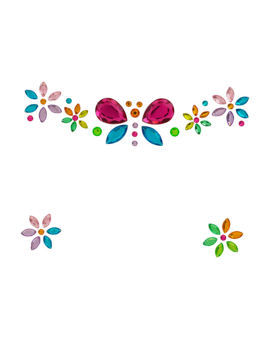 Selbstklebende Strasssteine Schmetterling und Blumen