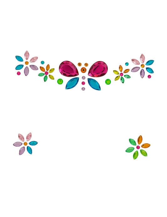 Selbstklebende Strasssteine Schmetterling und Blumen